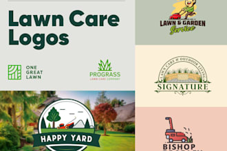 design modern landscape, agriculture and lawn care logo