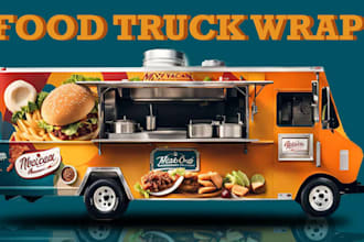 design food truck, truck wrap,design food truck, truc, or food truck wrap design