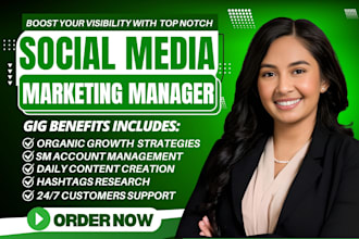 be your social media marketing manager tik tok content creator instagram manager