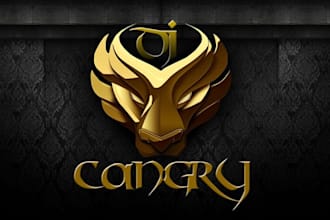 create metallic silver, gold, steel 3d logo for your brand
