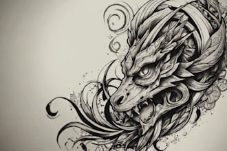 draw custom tattoo design for you