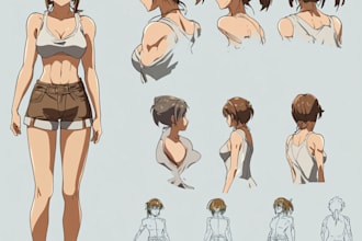 do a professional anime character sheet for you