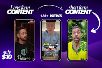 repurpose your long form videos into short form viral videos, shorts, reels, tt