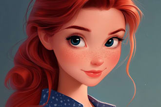 do a cartoon character portrait in disney cartoon style