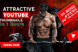 create an amazing eye catching  youtube thumbnail design