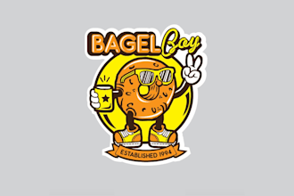 design character bagel boy logo