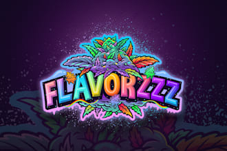 design color full cannabis breeding logo