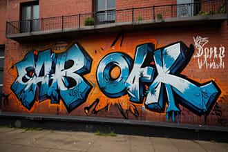 draw any graffiti mural wall art or banner