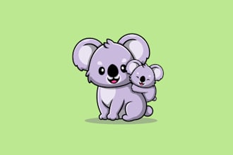 draw a cute cartoon animal character