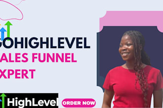 build gohighlevel sales funnel, clickfunnels go high level landing page expert