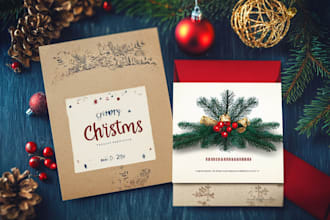 create christmas cards, holiday invites, new year cards and invitations