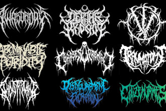 design death metal, slamming and brutal logo for you