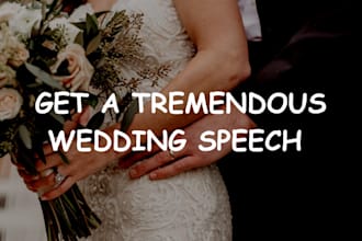 write an exquisitely wedding speech, funeral speech, event speech