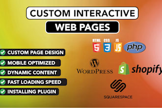 create and integrate custom web pages for squarespace wordpress shopify wix ghl