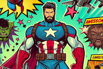 make you a dc or marvel style comic book superhero
