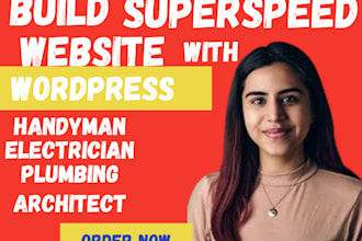 build attractive plumbing, handyman, architect, electrician wordpress website