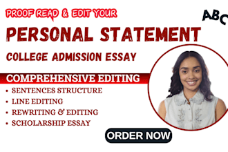 edit personal statement, resume, cover letter for college application, medical