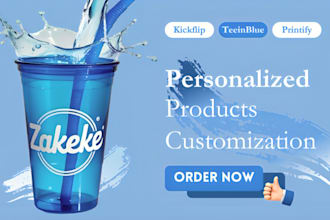 do zakeke customily kickflip teeinblue shopify product customization 3d modeling