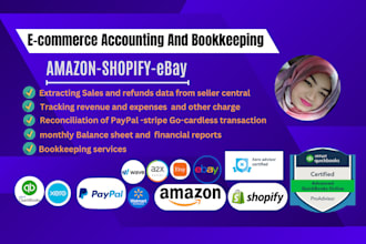 do ecommerce bookkeeping for amazon shopify ebay etsy in quickbooks,zero,wave