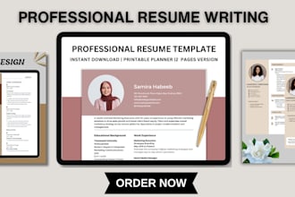 design canva resume template for your etsy digital products CV resume template