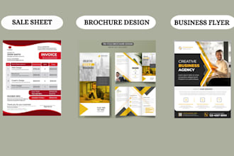 design sale sheet, product sheet, business flyer, brochure, catalogue design