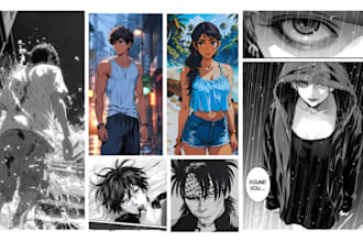 draw anime manga panel manga storyboard comic strip book cover superhero comic