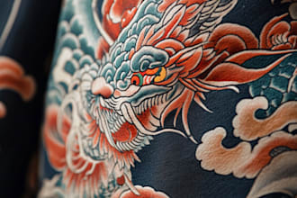 do a tattoo design in japanese style