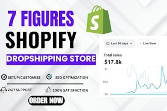 design 7 figure shopify store, shopify dropshipping website design