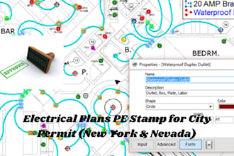 do electrical plans pe stamp, new york pe stamp, nevada pe stamp for city permit