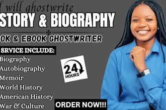 write history, biography ebook, memoir, novel, article, history writing