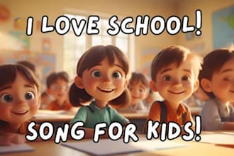 write lyrics and produce children school song, jingle intro and nursery rhymes