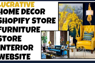 design lucrative home decor shopify store furniture store interior website