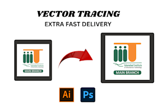 redraw resize convert logo and picture into vector