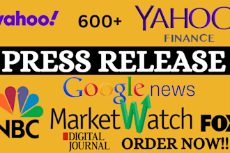 do press release distribution on 600 plus sites , publish press release