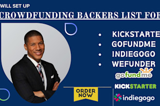 supply real and fundraising backers list for kickstarter gofundme campaigns