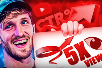 design custom, clickbait youtube thumbnails