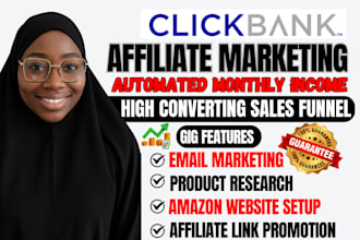 do clickbank and amazon affiliate marketing, sales funnel and shopify promotion