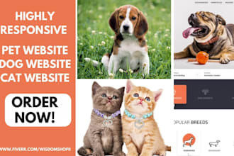 build dog website dog store dog shopify dog grooming  pet cat dog store