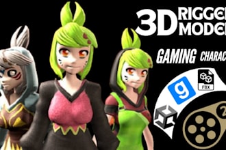 make detailed 3d character for gmod  playermodel  3d gaming character