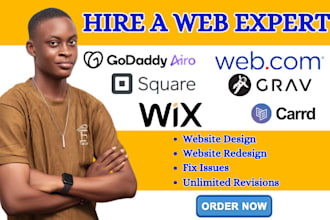 design on goddady airo web com square online grav carrd wix website