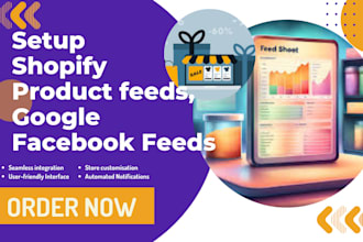 setup shopify product feeds simprosys multifeed nabu adcore ced meta pixels