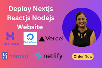 deploy reactjs nextjs nodejs website to vercel,netlify,hostinger,vps server