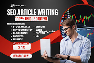 do urgent SEO article on crypto stock market finance btc fintech ebook writing