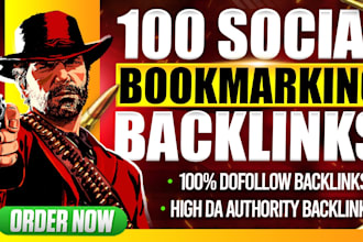 provide 100 high quality social bookmarking submissions