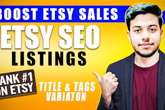 boost your etsy sales, expert SEO to rank listing on page 1