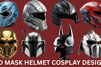 3d mask model 3d helmet cosplay props armor cosplay mask model for 3d printing