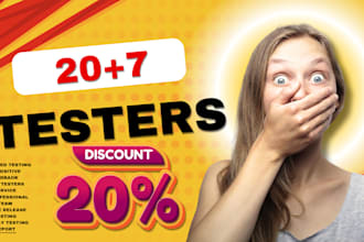 provide professional 20 testers service