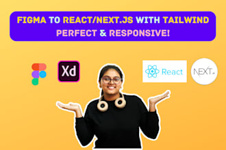 convert figma designs to responsive react or next js with tailwind CSS