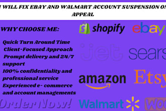 fix ebay and walmart account suspension on appeal