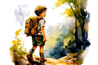 watercolor children book illustration